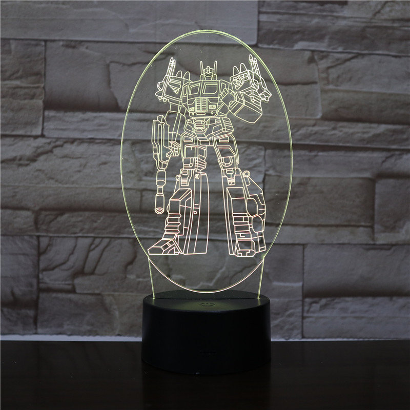 3D Kühlen Optimus Prime Charakter Junge Geschenk Transformatoren Illusion Schreibtisch Tisch RGBw Led Nachtlicht Bunte Lamparas Lampe 1909 – Bild 2