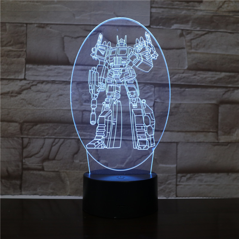 3D Kühlen Optimus Prime Charakter Junge Geschenk Transformatoren Illusion Schreibtisch Tisch RGBw Led Nachtlicht Bunte Lamparas Lampe 1909 – Bild 3