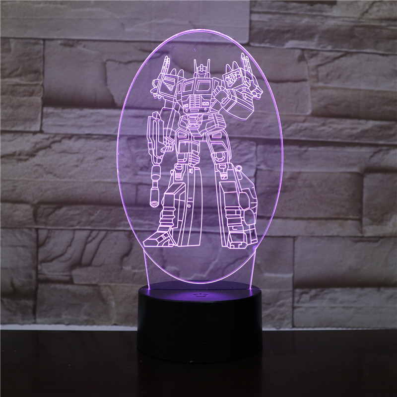 3D Kühlen Optimus Prime Charakter Junge Geschenk Transformatoren Illusion Schreibtisch Tisch RGBw Led Nachtlicht Bunte Lamparas Lampe 1909 – Bild 4