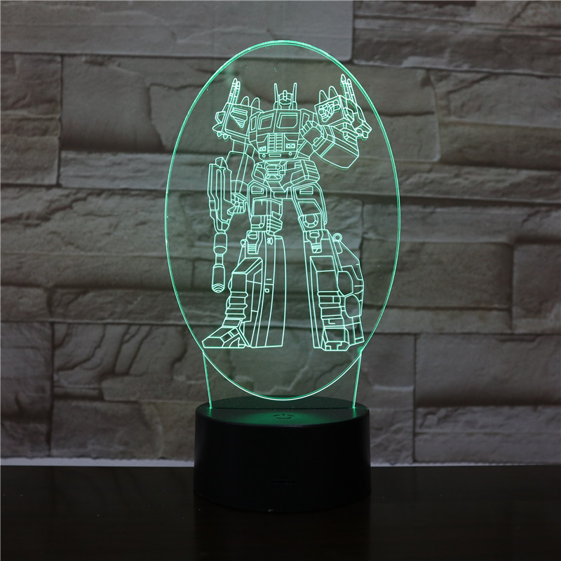 3D Kühlen Optimus Prime Charakter Junge Geschenk Transformatoren Illusion Schreibtisch Tisch RGBw Led Nachtlicht Bunte Lamparas Lampe 1909 – Bild 5