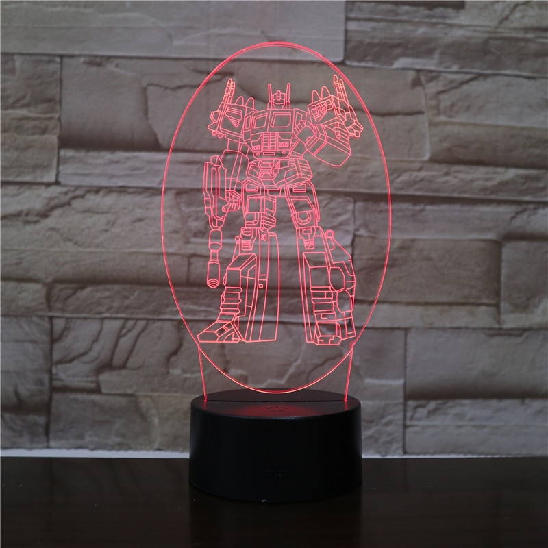 3D Kühlen Optimus Prime Charakter Junge Geschenk Transformatoren Illusion Schreibtisch Tisch RGBw Led Nachtlicht Bunte Lamparas Lampe 1909 – Bild 6