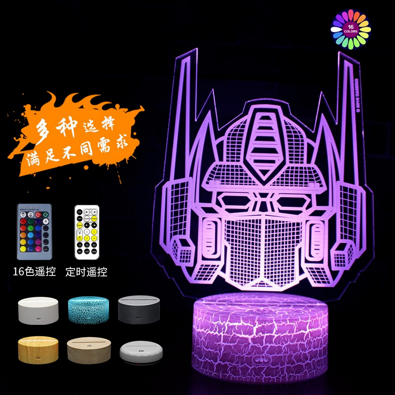 Disney Transformers Autobot Optimus Prime 3D Nacht Licht Led7/16 Farbe Touch Fernbedienung Schreibtisch Lampe Stimmung Licht Geburtstag geschenk – Bild 2