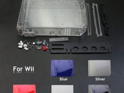 JCD Full Case Cover Housing Shell With Button for Wii Console With Retail Packing Transparent Housing Case Shell