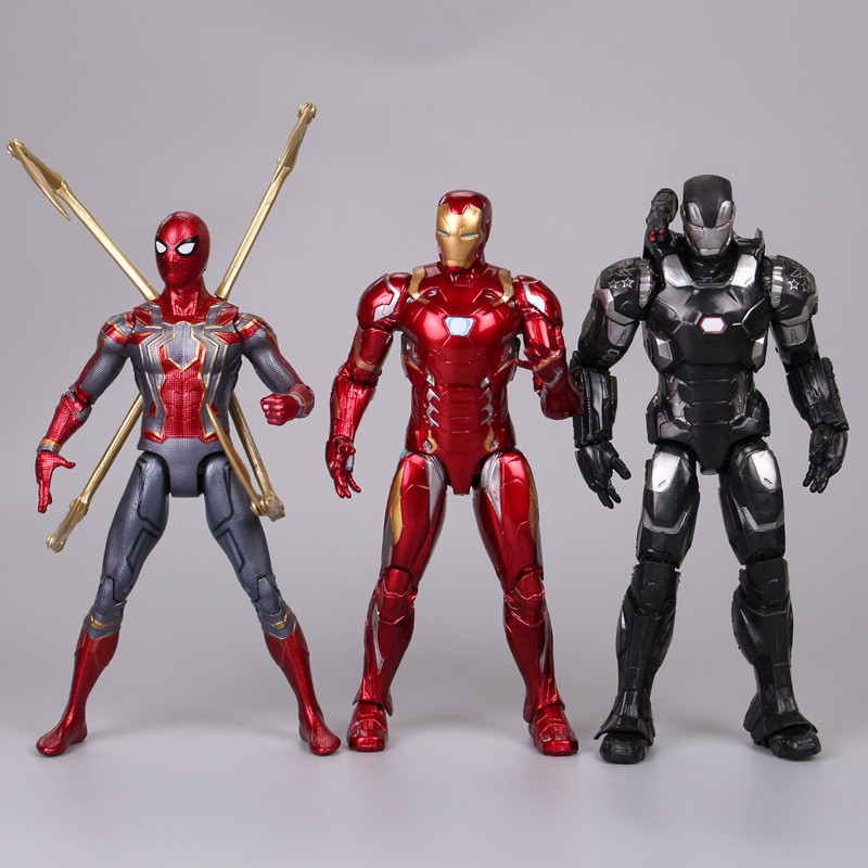 Marvel Anime Figur Spider Man Iron Man War Machine Action-figuren Avengers 4 Modell Puppe Kapitän Amerika Ornamente Kinder Spielzeug – Bild 3