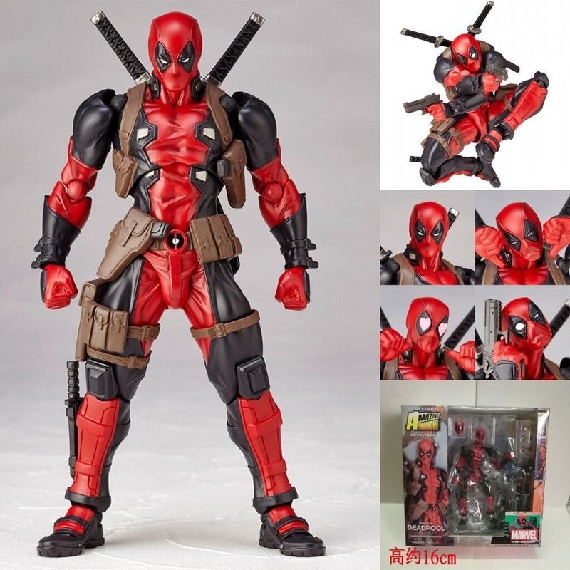 Marvel Anime Figur Yamaguchi-stil Serie No.001 Deadpool Beweglichen Gesicht Swap Action-figuren Modell Puppe Ornament Kinder Spielzeug