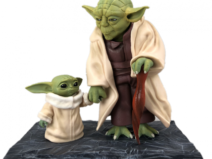 Star Wars Action-figuren Fan Art Grogu & Master Yoda Kreuz-century Hand In Hand Puppe Dekoration Sammeln Spielzeug