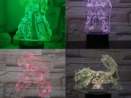 Transformers Optimus Prime Bumblebee Anime Abbildung 3d Led Lampe Schlafzimmer Roboter Manga Nacht Lichter Kinderzimmer Decor