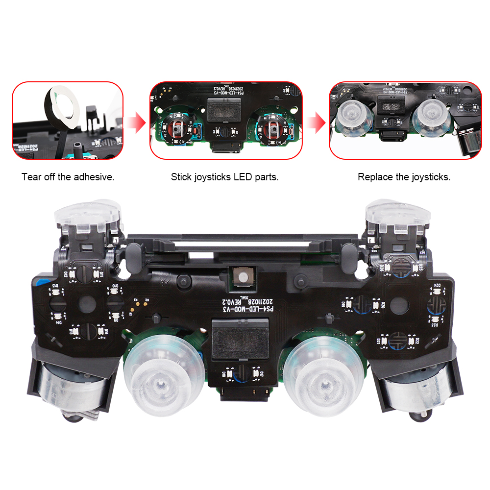 Wireless Game Controller Ersatz Platine Kit Controller Licht Bord LED Gamepad Leucht Panel Set für PS4 – Bild 6